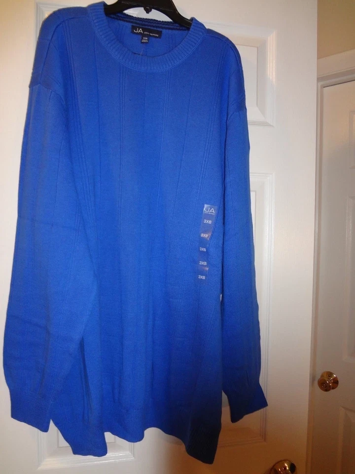 Suéteres de cuello redondo grandes y altos para hombre, 2XB, 3XB, 4XB, 2XLT, 3XLT, 4 XLT, algodón nuevos con etiquetas Foto 3 de 4