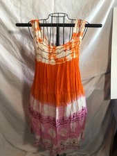NWT Cleopatra Orange & Pink One Size Sleeveless Sundress