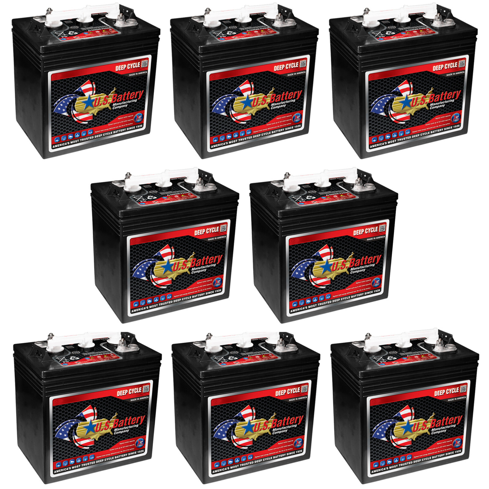 x8 | US Battery 6 Volt 208 Ah Deep Cycle Battery ~ Replaces Trojan T ...