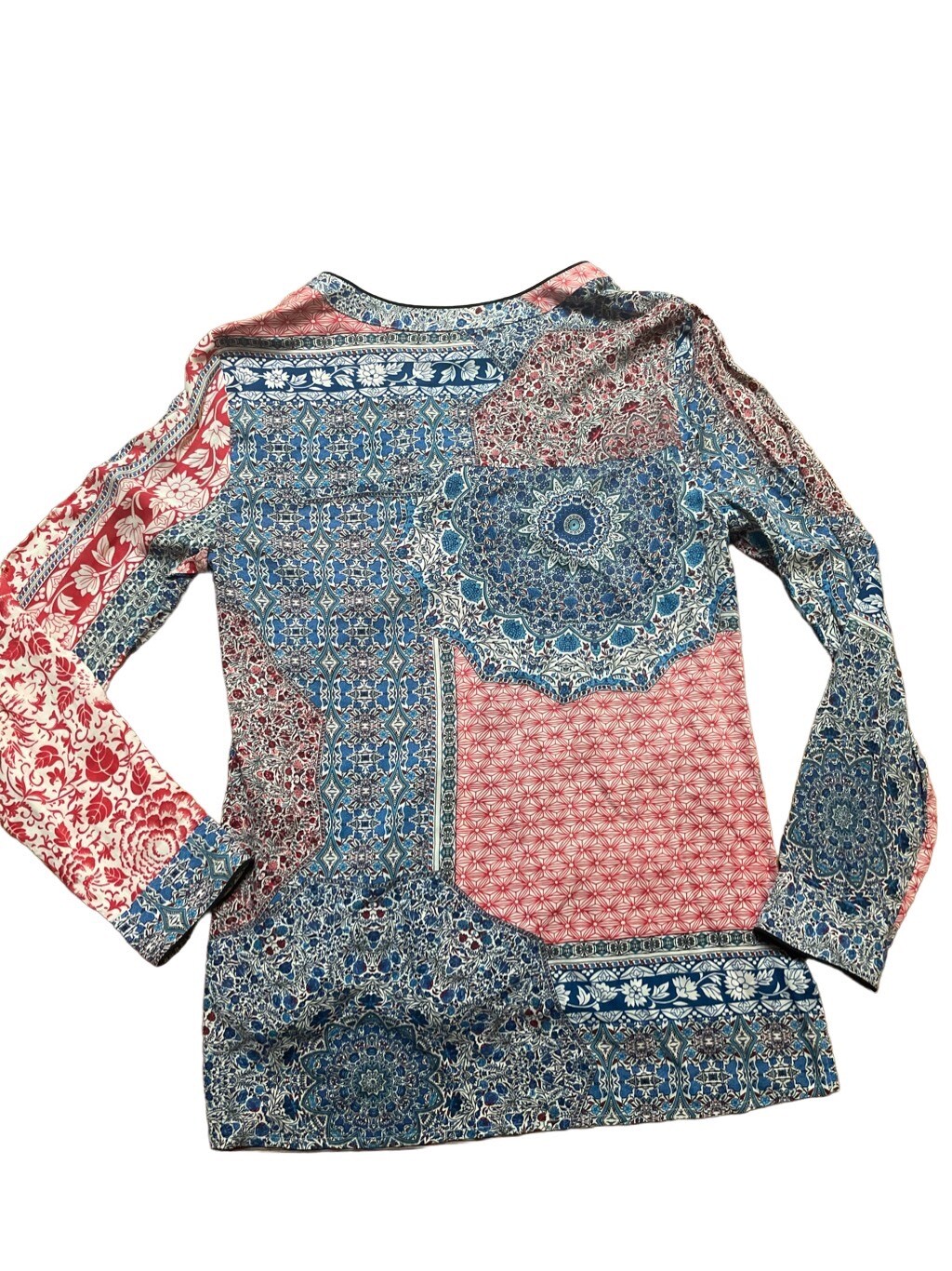 Sanctuary Women's Patchwork Print Long Sleeve V N… - image 2