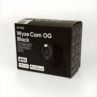 WYZE Cam OG BLACK Indoor/Outdoor Wired (WiFi) 1080p Full HD Security Camera NEW