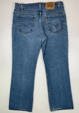 Vintage Levis 517 0217 Bootcut Denim Jeans 36x28 Orange Tab USA Made Blue