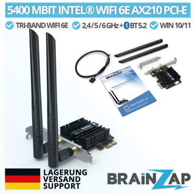5400 Mbit WiFi 6E AX210 PCIe PCI-Express AX3000 WLAN Karte 2,4/5,8 GHz Tri-Band