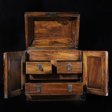 Chinese collect natural rosewood wood Box wood Treasure chest jewellery Box