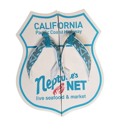 Neptune s Net California Restaurant Official Flip-Flops | Men US Size 9-11 (L)