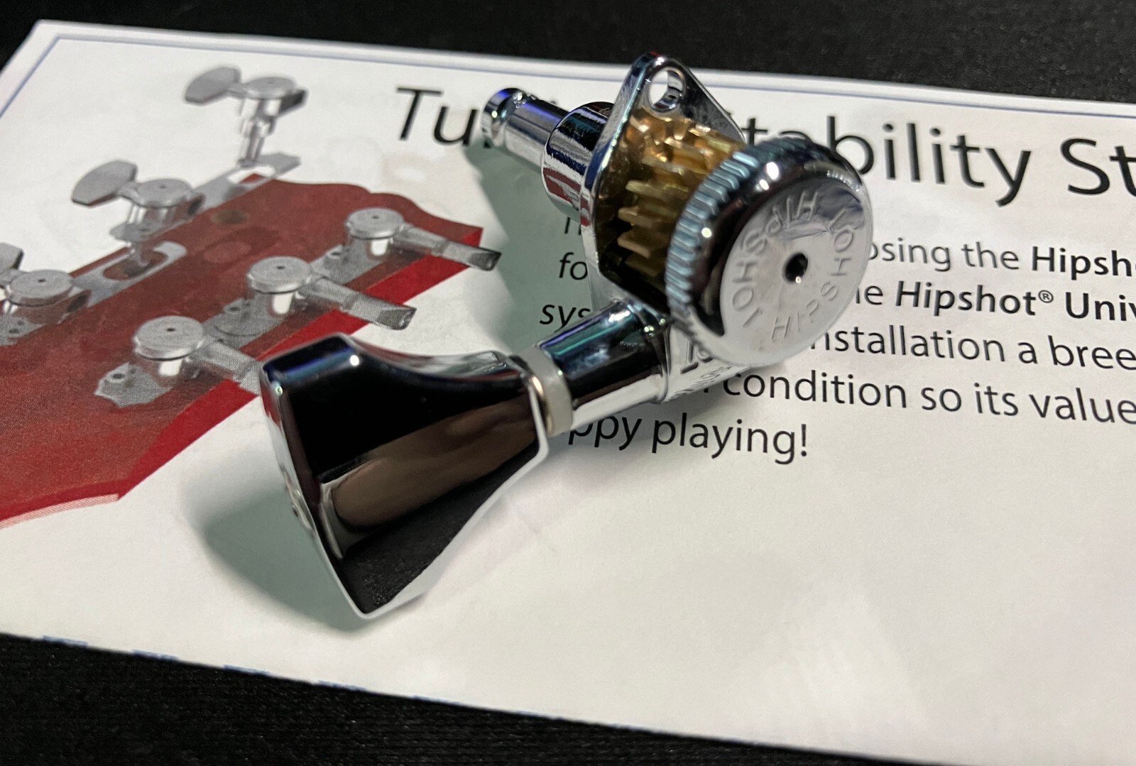 Hipshot CHROME 3+3 GripLock Locking Guitar Tuners 3x3 Tuners w/UMP