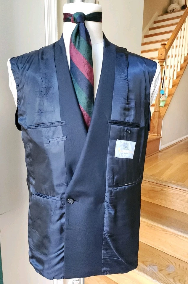 Jaqueta Aquascutum vintage azul marinho escuro lã peito duplo 6 botões dourados blazer 40R - Imagem 4 de 4