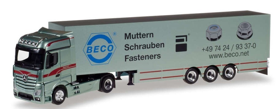 Mercedes Actros BigSpace Herpa remorque surbaissée Bagemül pour diorama de chantier miniature 1/87
