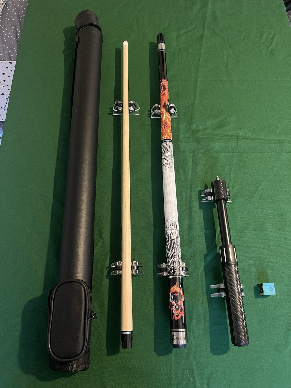 KIMSE Snooker/Pool/Break Cue - With Hard Case - Telescopic Extension - Chalk