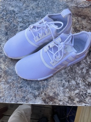Adidas Womens NMD R1 GX8313 White PrimeBlue Running Shoes Sneakers Size 9.5