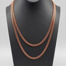 Pure Copper Cuban Link Chain Necklace 5mm   20" or 22"   Solid Copper