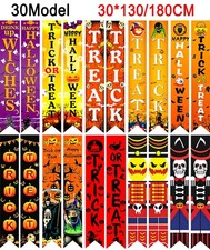 Halloween VerticalDoor Banner Witch Ghost Pumpkin Porch Hanging Party Decoration