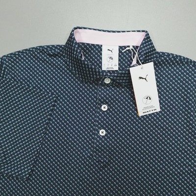 PUMA x AP Arnold Palmer Micro Umbrellas Print Golf Polo Men's Deep Navy