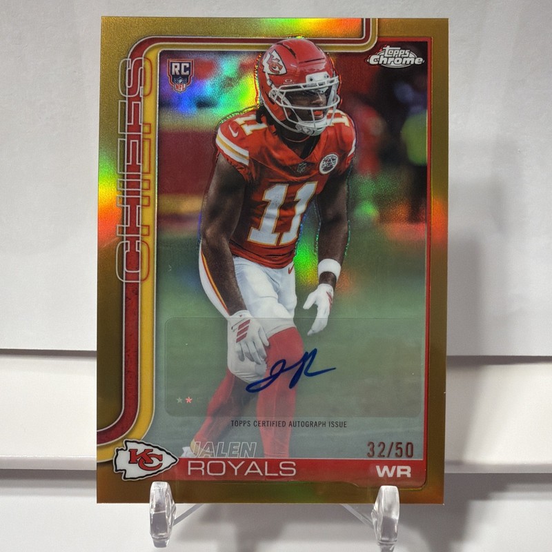 2025 Topps Chrome NFL - Jalen Royals #RA-JRO True Gold Auto /50 (RC) - Chiefs