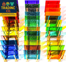 36 Sheets Transparent Stained Glass Sheets, 4 X 6 Inch Mosaic Glass Tiles Bulk f