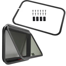 36x22 RV Exit Window Emergency Camper Replacement Window w/Trim Ring 1-3/4''Wall