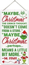 Christmas Decor Sign, Hanging Wooden Signs, Winter Grinch