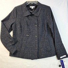 Vintage Pendleton Tweed Wool Jacket 10 Navy Deadstock Quiet Luxury Professional