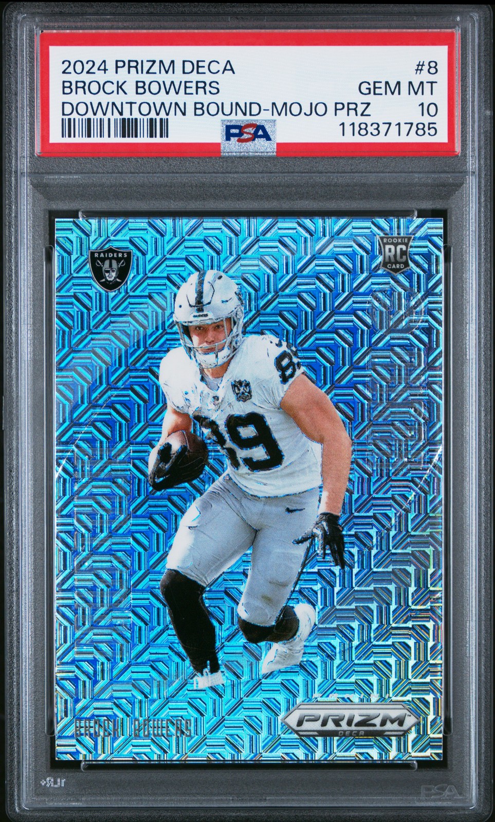 Brock Bowers Panini Prizm Deca Downtown Bound #8 Mojo Prizm