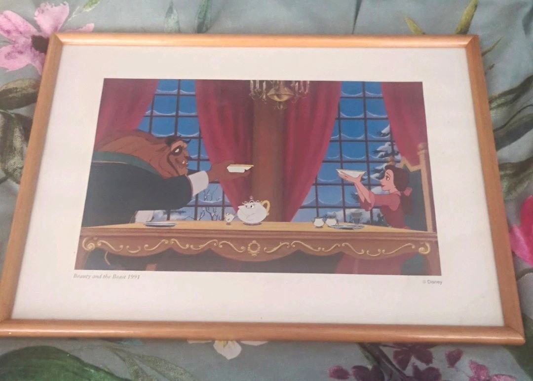 Disney Beauty and the Beast 1991 Framed Landscape Animation Art Print