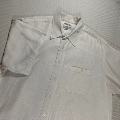 VTG Chereskin Linen Blend Short Sleeve Button Up Shirt Mens XXL Geometric Beachy