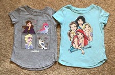 Lot Of 2 Girls Short-Sleeved Disney Tees Size 6/6X FROZEN  FOREVER FRIENDS