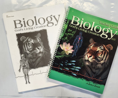 A Beka Biology God's Living Creation 2 Book Lot Teacher + Student Test VG