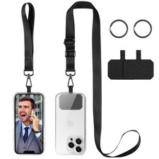 Cell Phone Lanyard,Crossbody Lanyards  Shoulder Neck Strap 1-pure Black