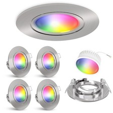 4x LED Einbaustrahler gebürstet starr mit LE...