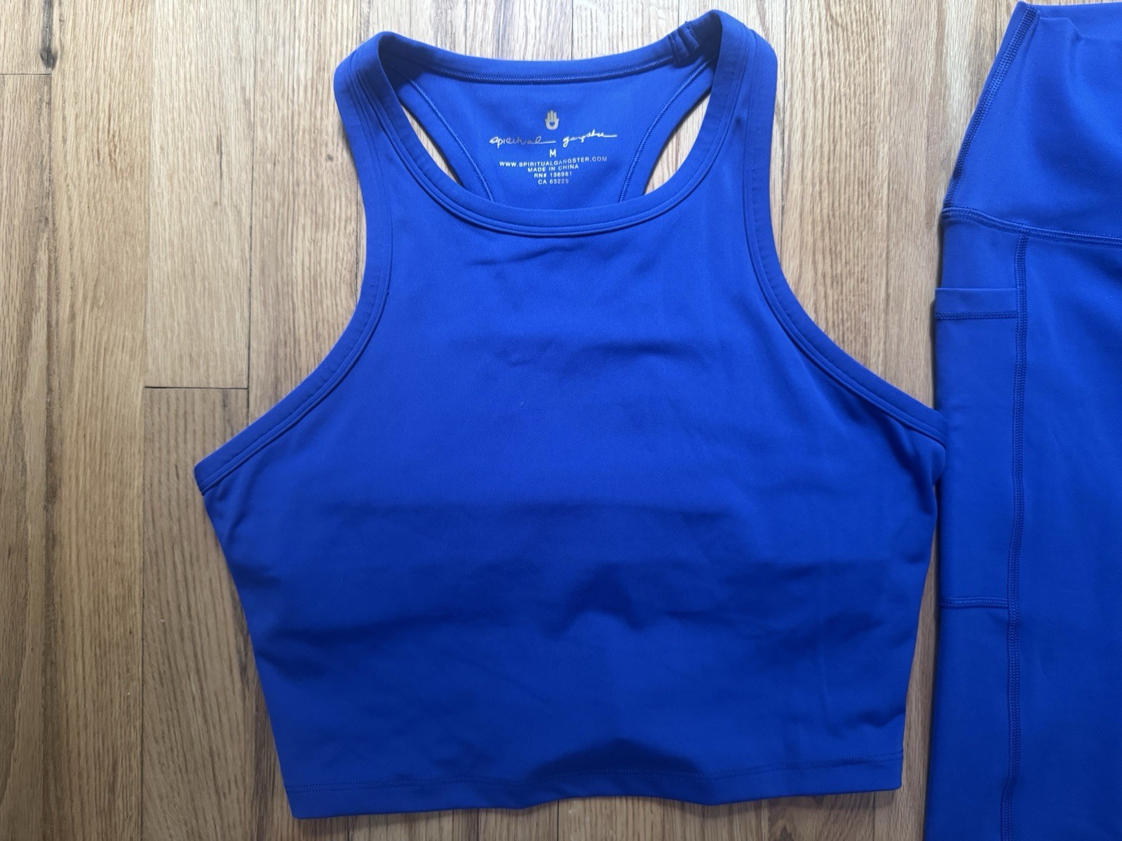 Spiritual Gangster Nova Dream Tech Legging S & Racer Back Crop Tank M Blue EUC