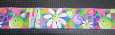 Hippie Wallpaper Border Tie Dye SB10247 Love Peace Yin Yang Flowers 5in x 15ft