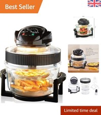 1400W Halogen Air Fryer Oven - Instant Heating, 60 Min Timer & Safety Features