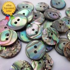 Sewing Button 50Pcs 15Mm / 12.5Mm 2 Holes Natural Dark Abalone