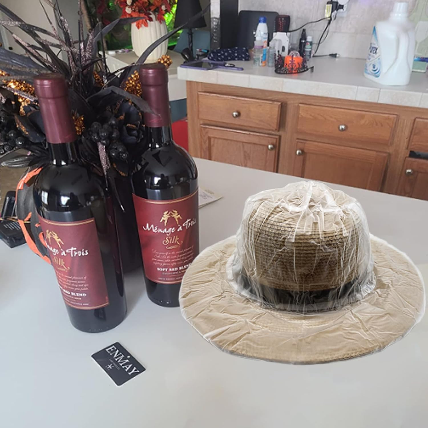 4 Pack Plastic Cowboy Hat Cover Waterproof Hat Protector Covers for Storage Rain