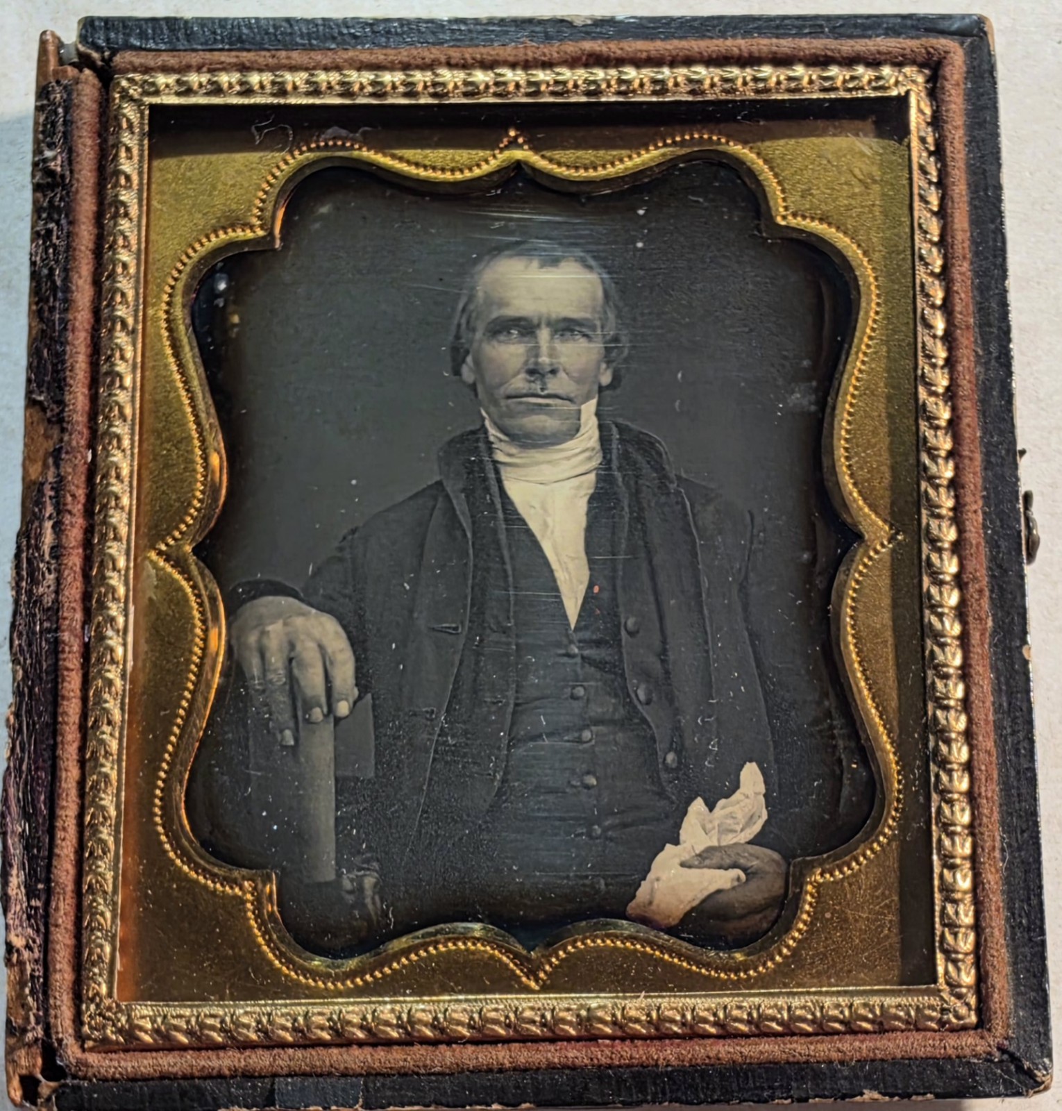 Daguerreotype of a Man Holding a Book | eBay