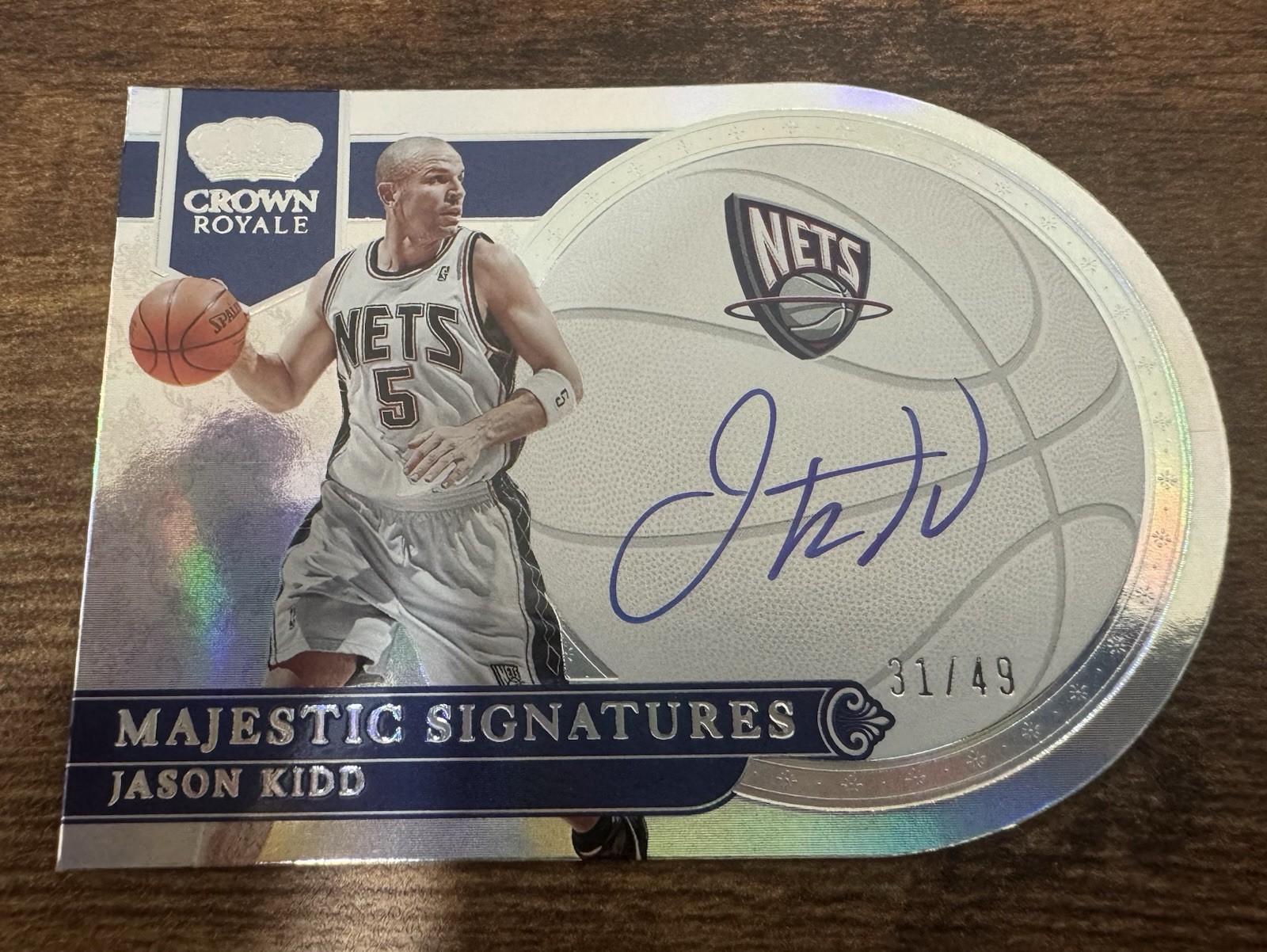 Jason Kidd 2022-23 Crown Royale Majestic Sig #5 On card Auto /49 Nets HOF