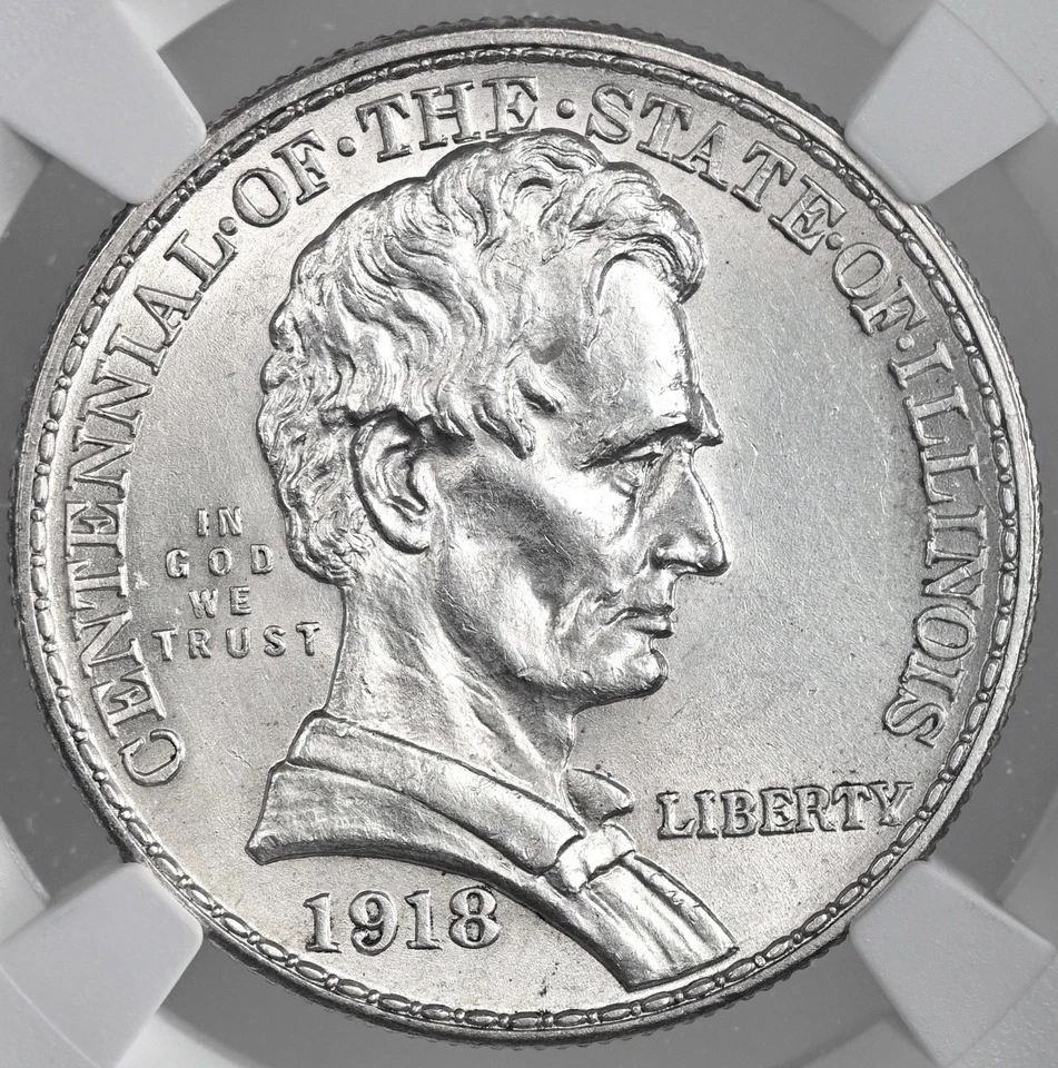 1918  50C LINCOLN SILVER HALF DOLLAR  NGC UNC DETAILS "CLEANED"  #8405243-036 - Image 2 of 4