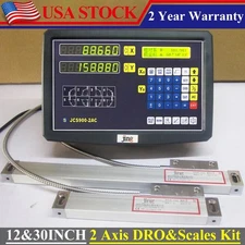 Digital Readout DRO Linear Kit Glass Scales Encoder for 9x42 Bridgeport Mill 5um