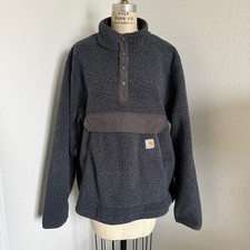 Carhartt Relaxed Fit Sherpa Fleece Snap Pullover Size L