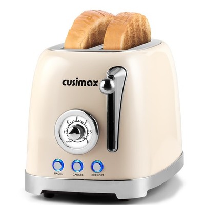 CUSIMAX Toaster 2 Slice with Extra Wide Slots for Bagels, Stainless Steel Ret...