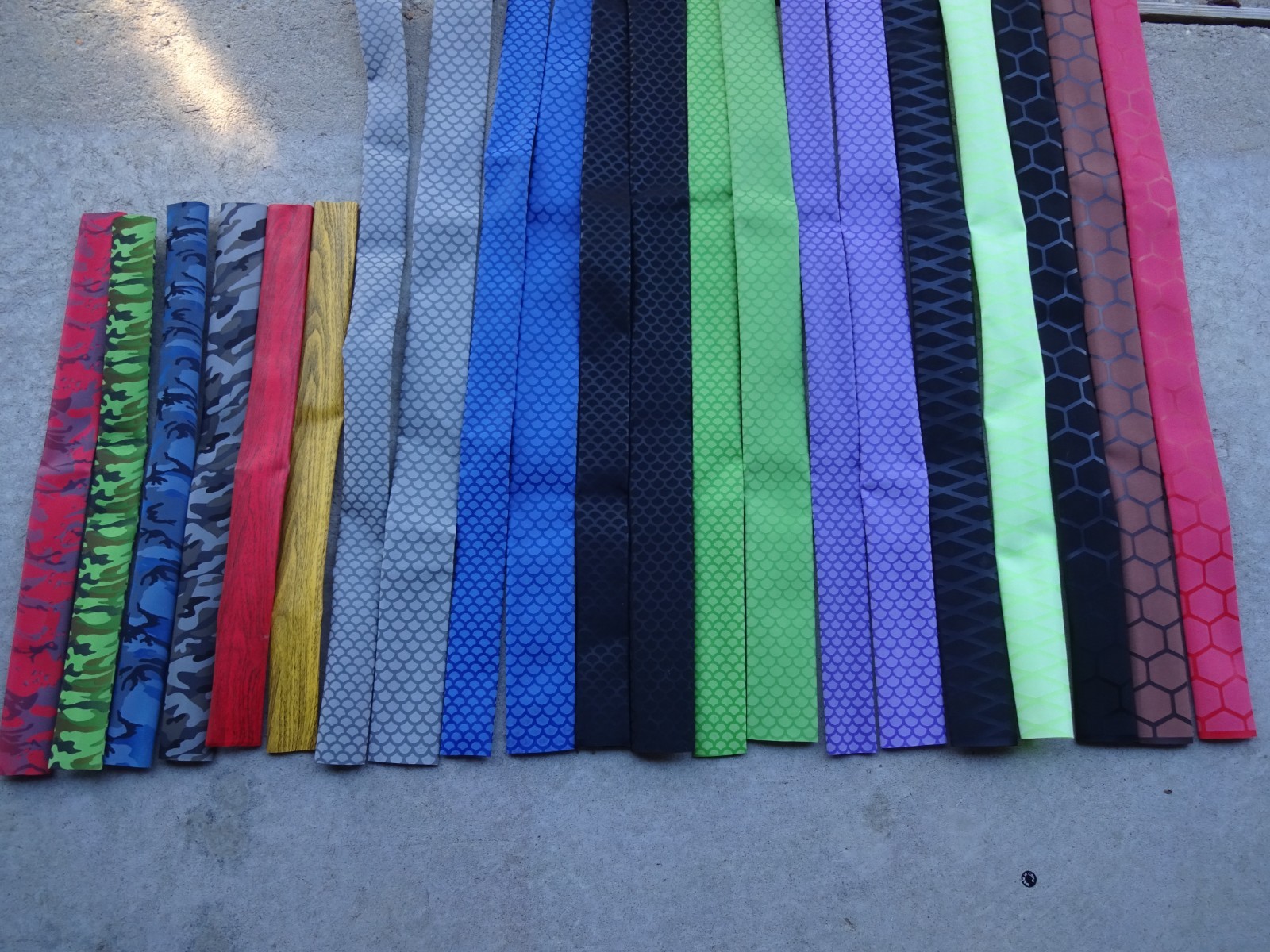 Rod Building Wrapping Various Fish Scale X-Flock Camo Grain Pattern Heat Shrinks