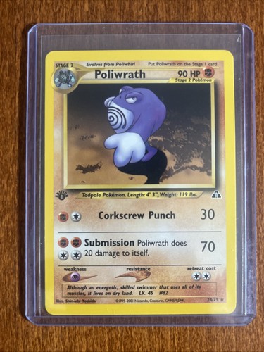 [LP+/NM] 2001 Pokemon Neo Discovery Poliwrath 1st Edition #28/75 Rare