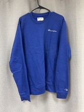 Champion Blue Fleece Logo Crew Neck Pullover Sweatshirt XL