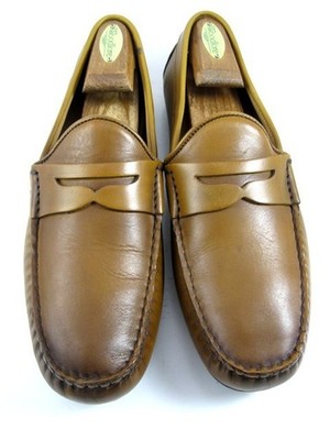 Allen Edmonds ''SUPER SPORT PENNY'' Leather Loafers 9.5 D Walnut WORN ONCE (744N)