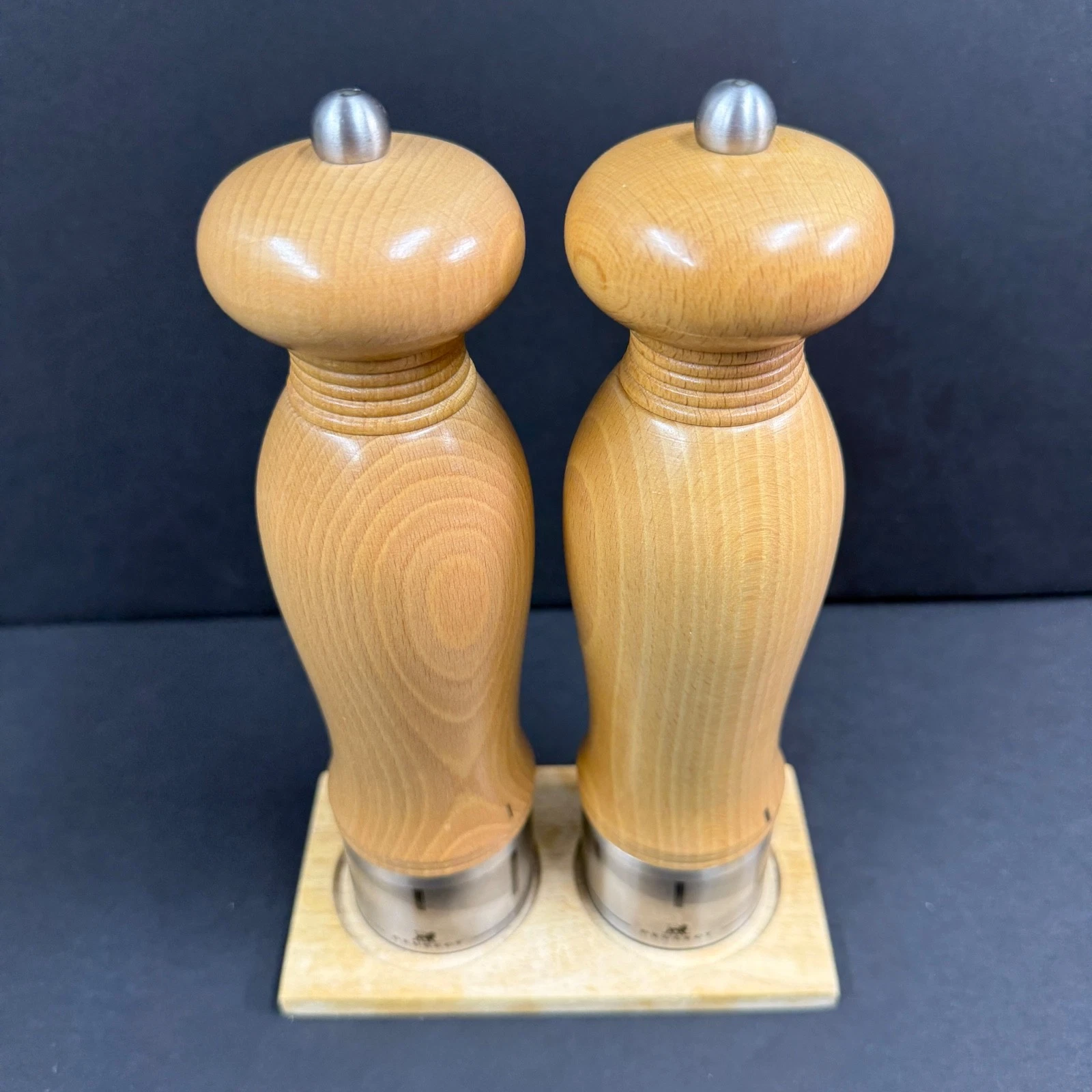 Peugeot Swissmar Salt And Pepper Mill 9" Set Natural with Stainless Steel Mill