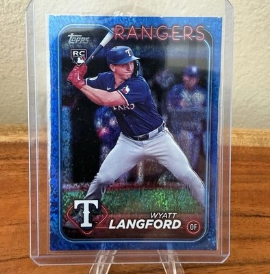 Topps 2024 Update Wyatt Langford RC Texas Rangers #US151 Blue Holo #484 of 999