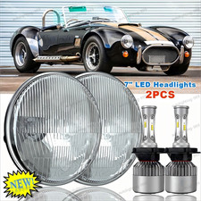 For Ac Shelby Cobra 1962-1973 Pair 7 Inch Round Led Headlights Drl Highlow Beam