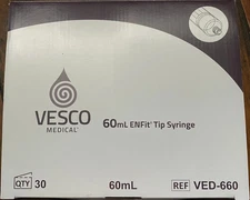 Vesco 60 Ml ENFIT Tip Syringe Qty. 30