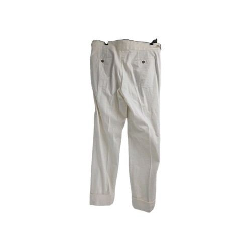 SUITSUPPLY Braddon Trousers Men's 34 Pure Cotton Pleated Turn Up Belted Zip - Picture 4 of 8