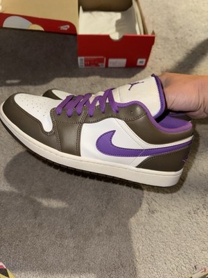Air Jordan 1 Low Men's Size 11 Purple Mocha White  553558-215